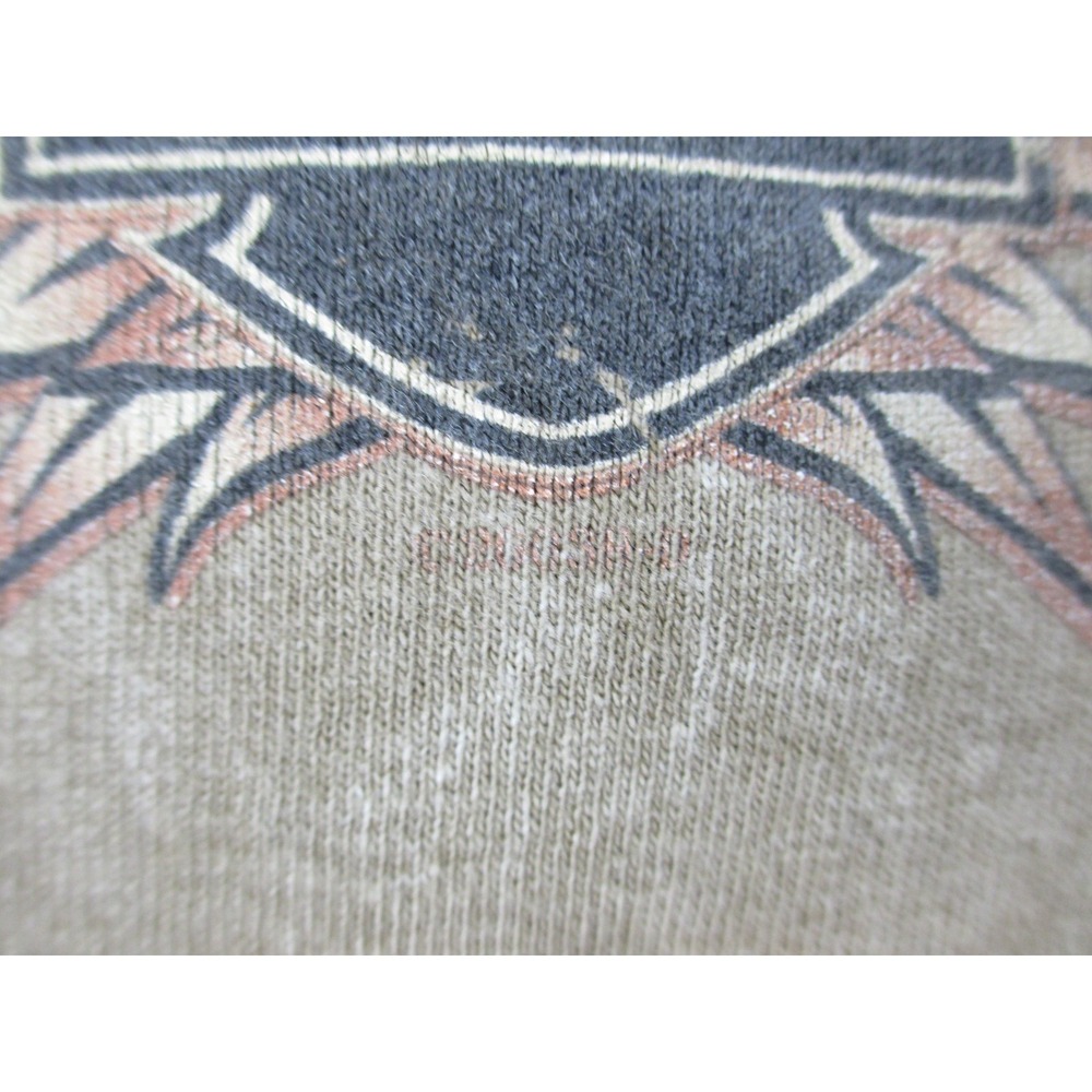 VINTAGE Harley‎ Davidson Shirt Mens Medium Brown Eagle Wyoming Motorcycle 90s* - Picture 6 of 15